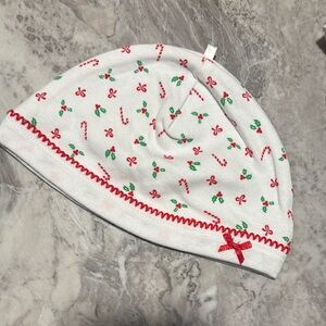 Festive Kids Beanie with Candy Cane Print